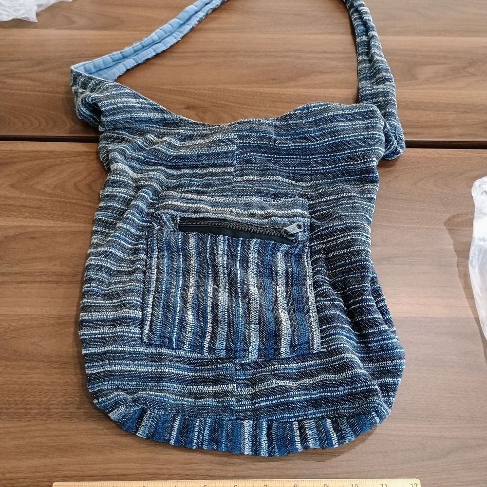 Striped Blue Shoulder Bag